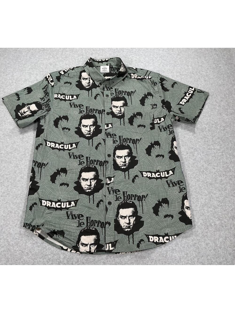 Bela Lugosi Dracula Graphic Button-Up Shirt Size S creepy co